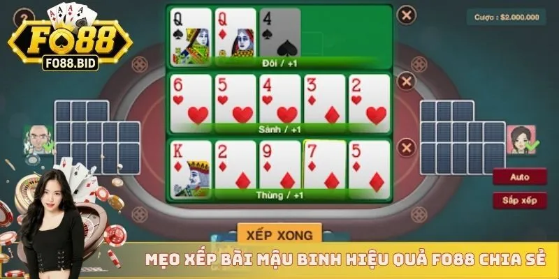 Mẹo xếp bài mậu binh hiệu quả FO88 chia sẻ