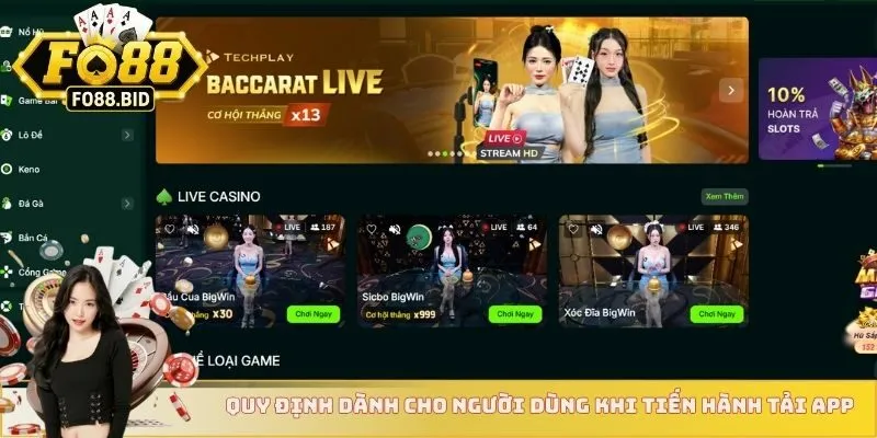 Quy định dành cho người dùng khi tiến hành tải app về điện thoại