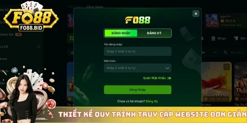 Thiết kế quy trình truy cập website đơn giản 